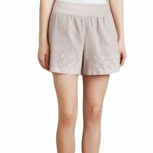 Anthropologie Eleveness Cream faux suede shorts